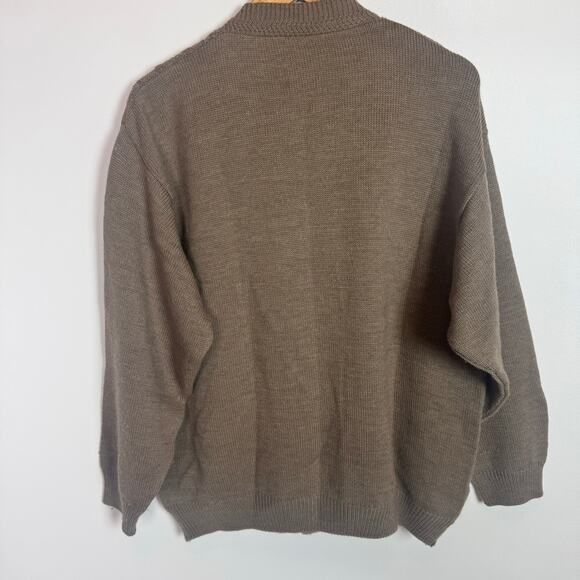 Vintage Merino Leather Blend Button Down Cardigan Size Medium - Picture 2 of 4